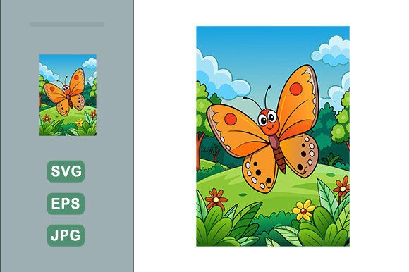 Download Butterfly Vector Landscape Background - Butterfly vector Collection