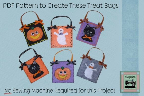 Download PDF Pattern Felt Halloween Treat Bags - Felt Collection