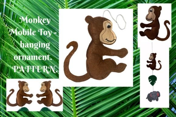 Download Monkey Mobile Felt Sewing PDF Safari Toy - Felt Collection