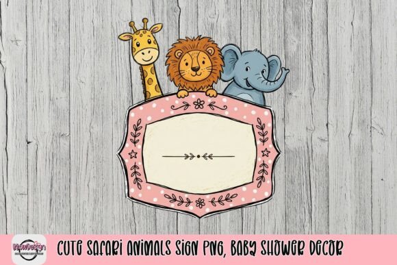 Download Cute Safari Animals Sign PNG, Baby Shower Decor - Baby shower decor Collection